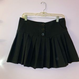 CLEAN button up black skater skirt